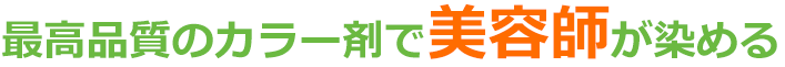 最高品質のカラー剤で美容師が染める
